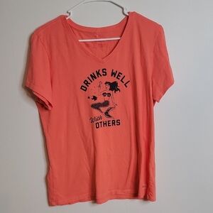 Coral Graphic Tee with Fun Print